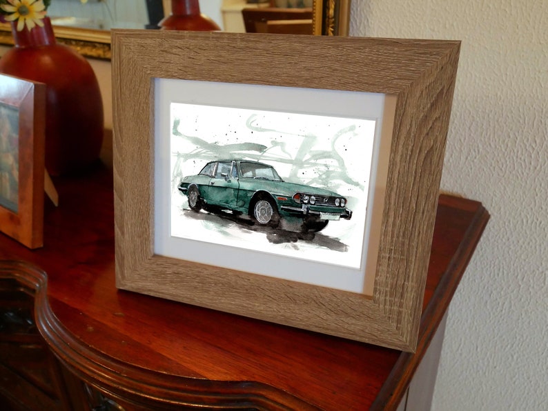 Triumph Stag Numbered limited edition print Limited Print watercolor giclee print classic British Car . image 4