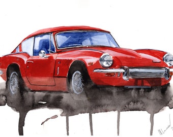 Triumph GT6 Painting Numbered limited edition print .