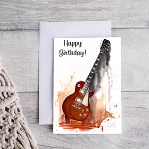 Gitarre-Geburtstagskarte, Printable Digital Download