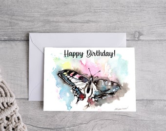 Biglietto Di Auguri XXL Formato A4 Per Compleanno Ragazze - Elegante Con Farfalle, Vernice UV, Prodotto In Germania