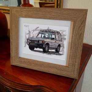 Stampa Land Rover Discovery dipinta a mano. Poster Discovery unico. Decorazione murale automobilistica in edizione limitata.