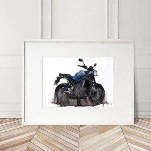 Yamaha XSR900 Print. Yamaha XSR900 Poster. Gifts For Him. Hand Painted Art. Xmas Gift
