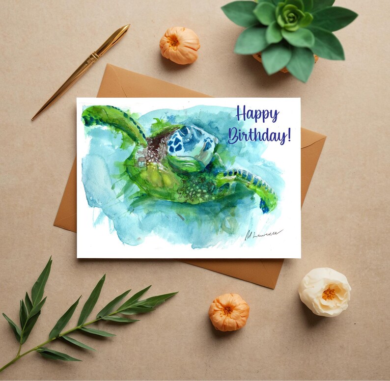 Turtle Birthday Card, Printable Digital Download - Etsy