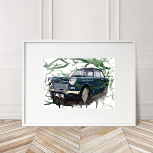 Stampa Triumph Herald dipinta a mano. Poster Triumph Herald unico. Decorazione murale automobilistica in edizione limitata.