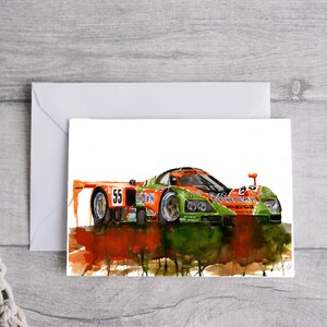 Rennwagen-Grußkarte, Printable Digital Download
