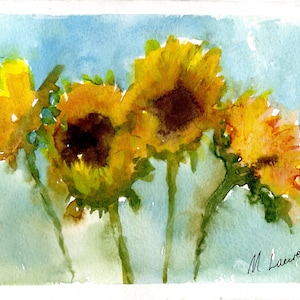 Sunflowers Numbered limited edition Giclee Print of a Watercolour Painting