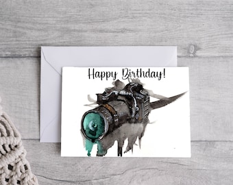 Camera Photography Birthday Card, Printable Digital Download