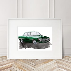 Stampa Rover P5 3500 dipinta a mano. Poster esclusivo della Rover P5 3500. Decorazione murale automobilistica in edizione limitata.