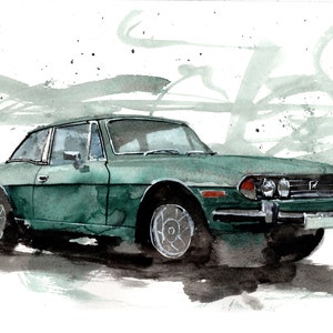 Triumph Stag Numbered limited edition print Limited Print watercolor giclee print classic British Car . image 1