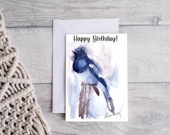 Magpie Birthday Card, Printable Digital Download