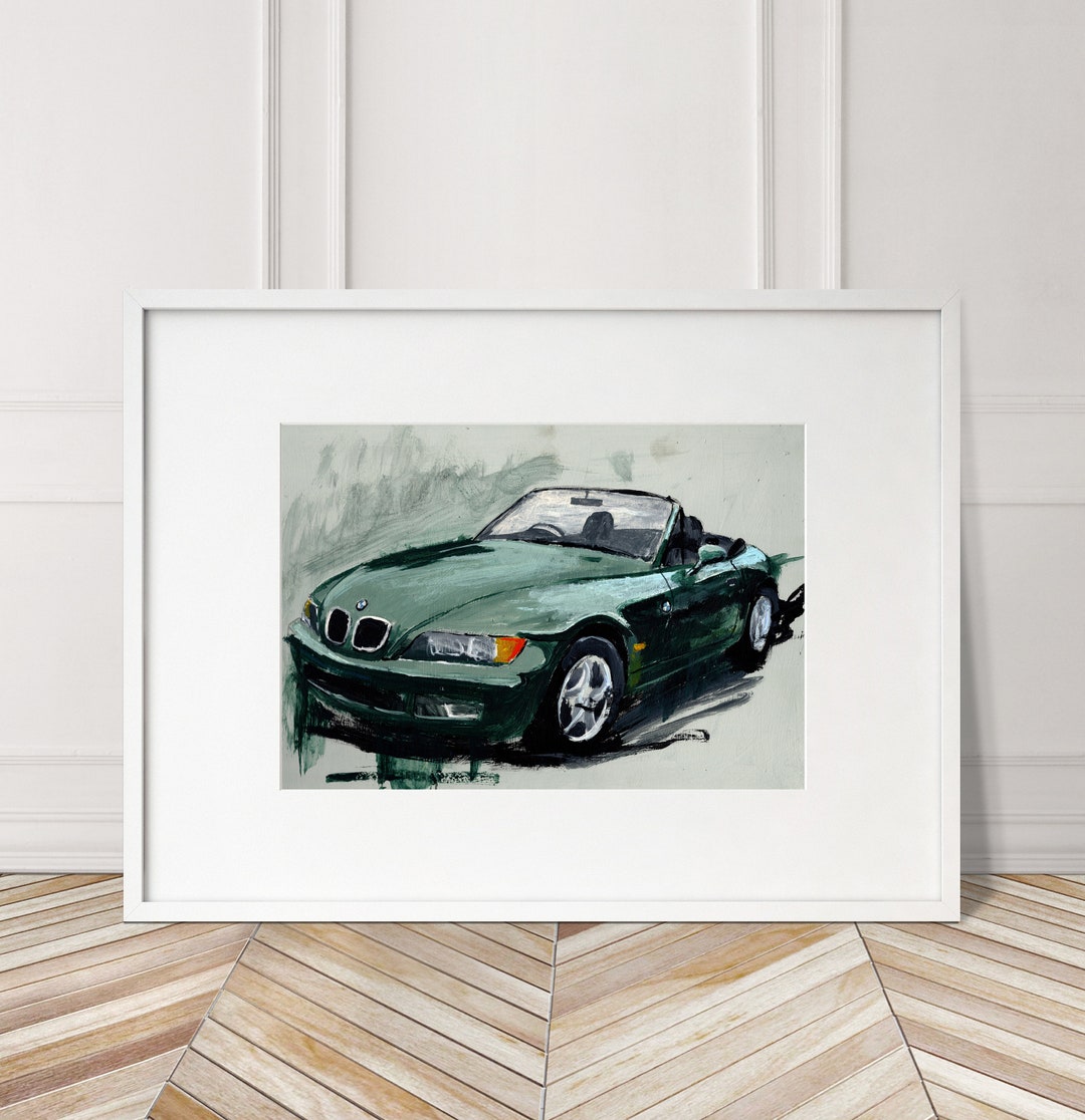 BMW Z3 Painting. BMW Z3 Poster. Gifts for Him. Hand Painted Art ...
