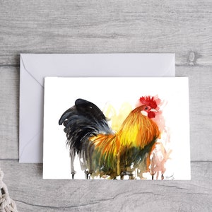 Chicken cockerel Greetings Card, Printable Digital Download