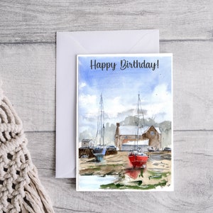 Sailing Boat Birthday Card, Printable Digital Download