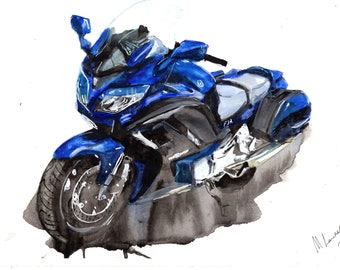 Pintura de una motocicleta Yamaha FJR1300 Impresión limitada.