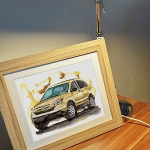 Stampa dipinta a mano del SUV Honda CR-V. Poster unico della Honda CR-V. Decorazione murale automobilistica in edizione limitata.