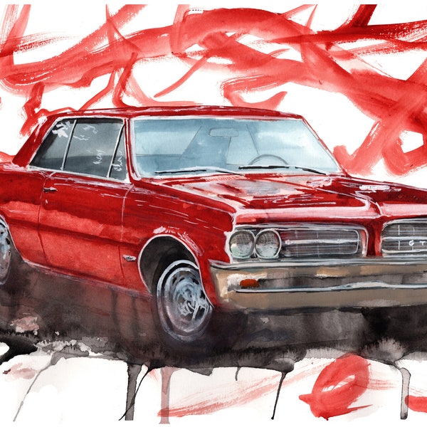 Painting of a 1964 Pontiac GTO   Limited Print .