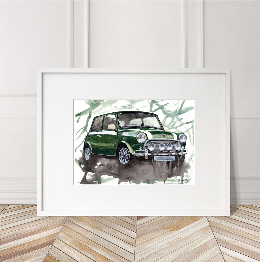 Hand Painted Austin Mini Print. Unique Austin Mini Poster. Limited ...