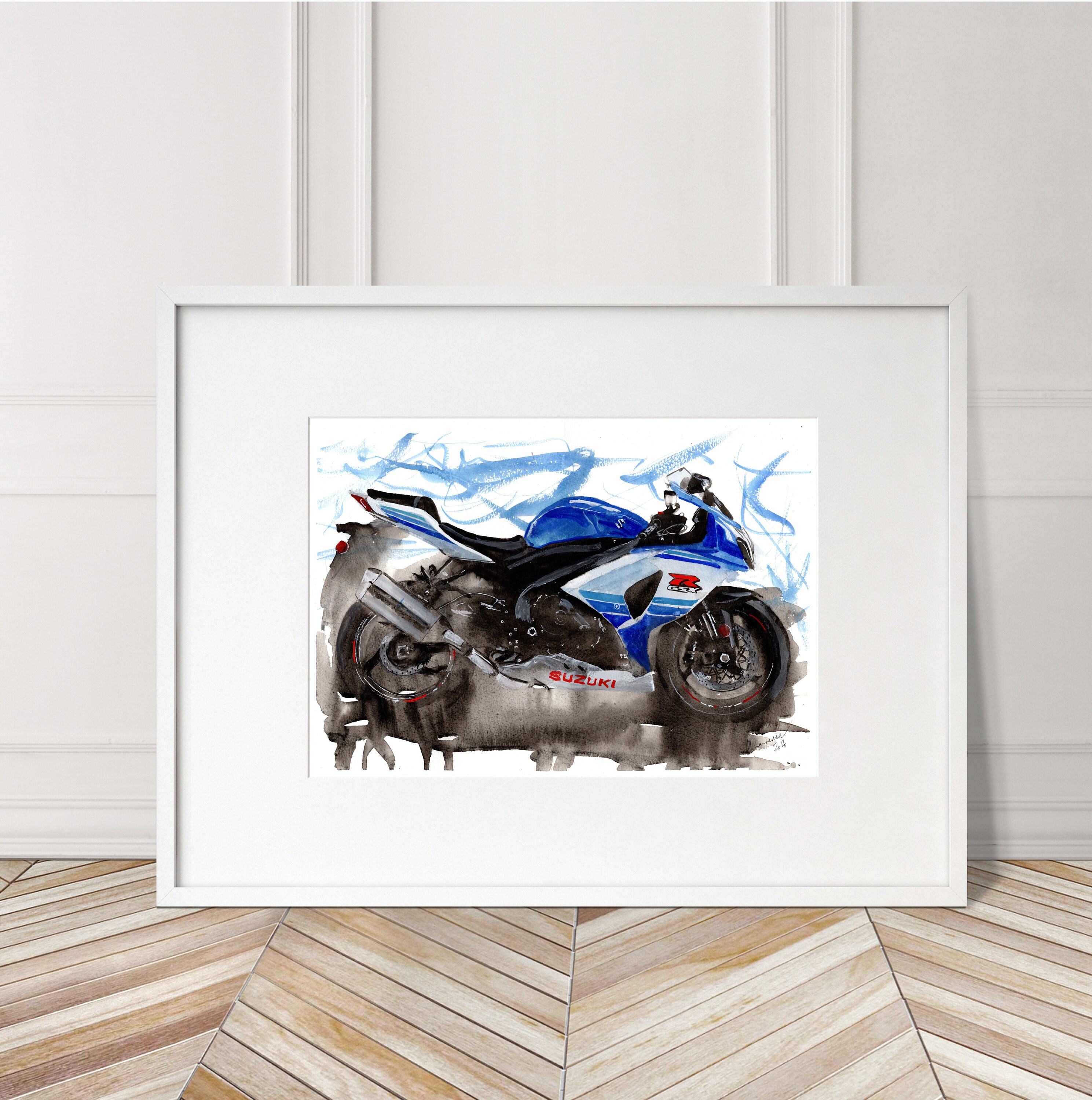 Suzuki GSXR Print. GSXR Poster. Gifts for Him. Artist's Art. Xmas
