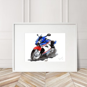 Honda VFR800 Print. Honda VFR800 Poster. Gifts For Him. Hand Painted Art. Xmas Gift