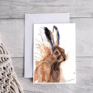 Hare Greetings Card, Printable Digital Download
