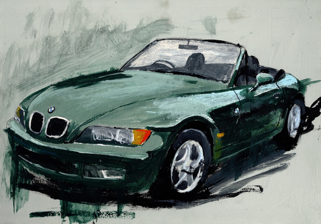 BMW Z3 Numbered Limited Edition Giclee Print of an Acrylic Painting