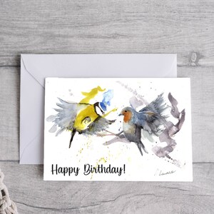 Vögel Geburtstagskarte, Printable Digital Download