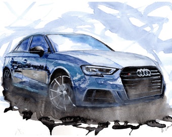 Painting of a Audi S3    Limited Print .
