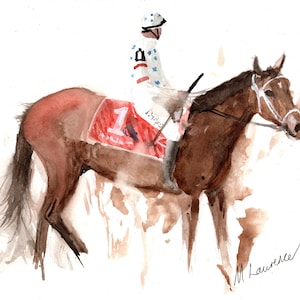 Horse Racing &quot;Before The Race 2&quot;Numbered limited edition Giclee Print of a Watercolour Painting
