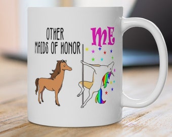 Best Maids of honor Gift, Maids of honor mug,best gift for new bride, Wedding announcement gift, unicorn wedding mug, gift for maid of honor