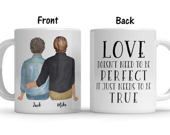 Tazza regalo personalizzata per coppia gay, regalo di anniversario per coppia gay personalizzata, regalo per matrimonio gay personalizzato, regalo per coppia gay maschile, tazza regalo per coppia LGBTQ