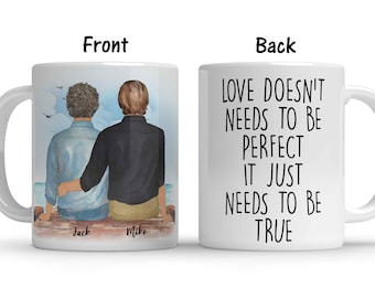 Regalo di San Valentino per lui-Tazza regalo personalizzata per coppia gay-Regalo per il primo anniversario di coppia gay-Regalo di matrimonio gay-Regalo gay per lui, Coppia orgoglio LGBTQ