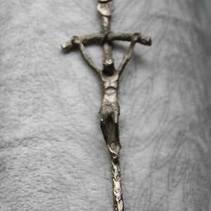 Silver plated crucifix 14 cm - 5.5 inch - Jansenist Crucifix (see text)