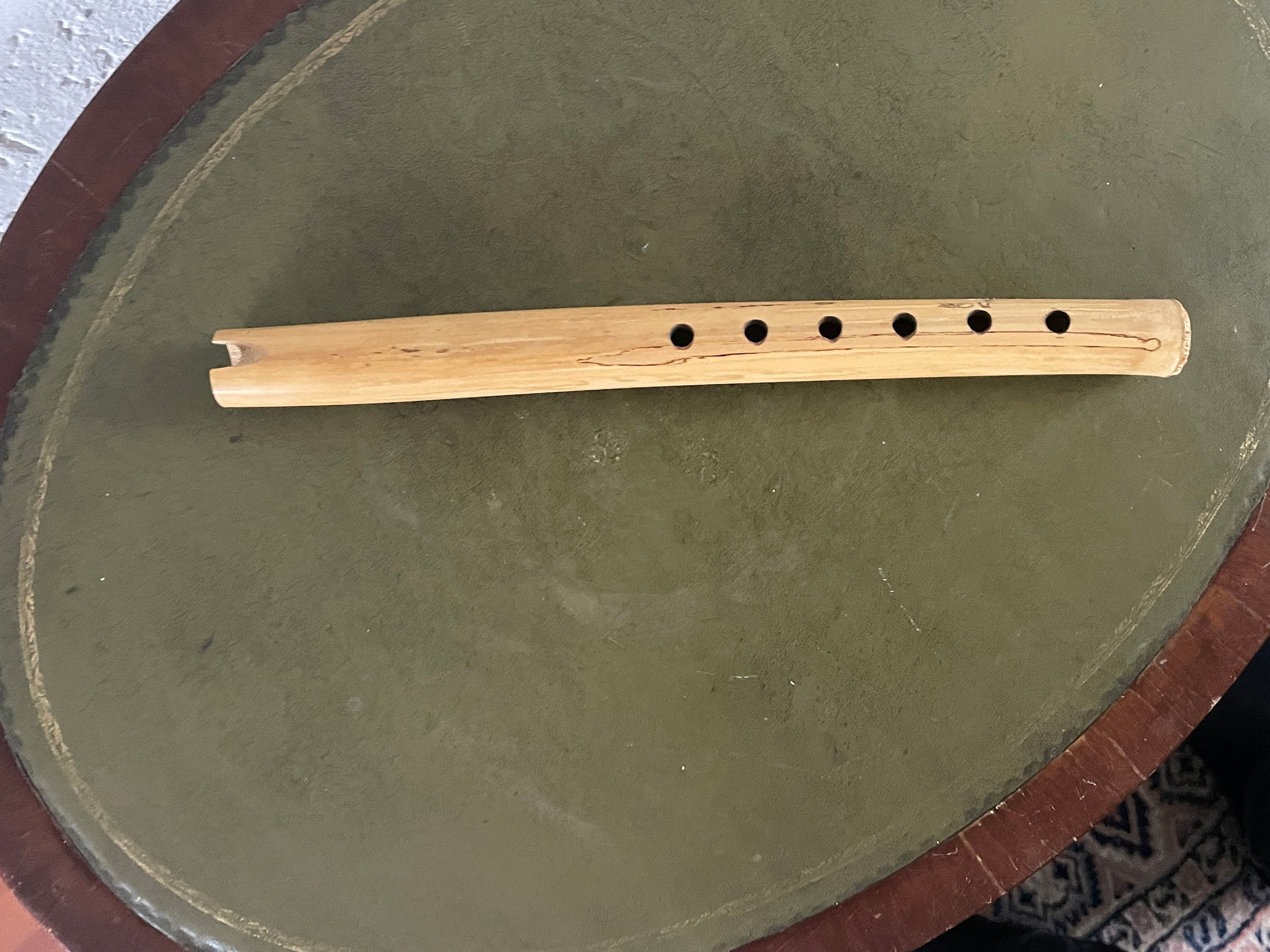 Peruvian Bamboo Flute 28 Cm / 11 Inch - See Photos . Marked EPPA 