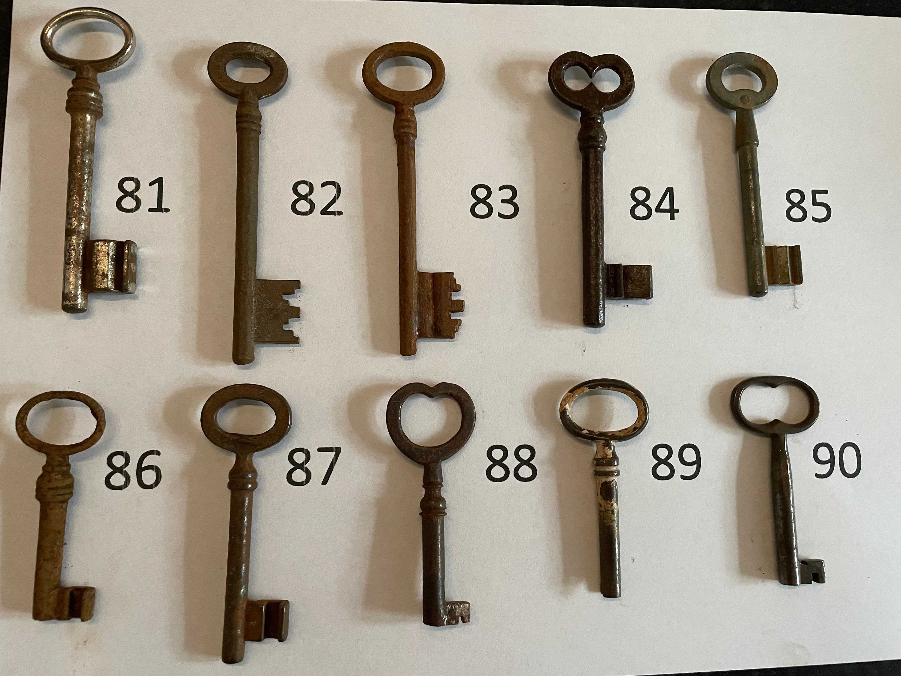 Antique Skeleton Keys From Spain and Portugal 5.5 to 10 Cm 2-4 Inches.  Antique, Not Reproduction Price is per Key. Same Price 