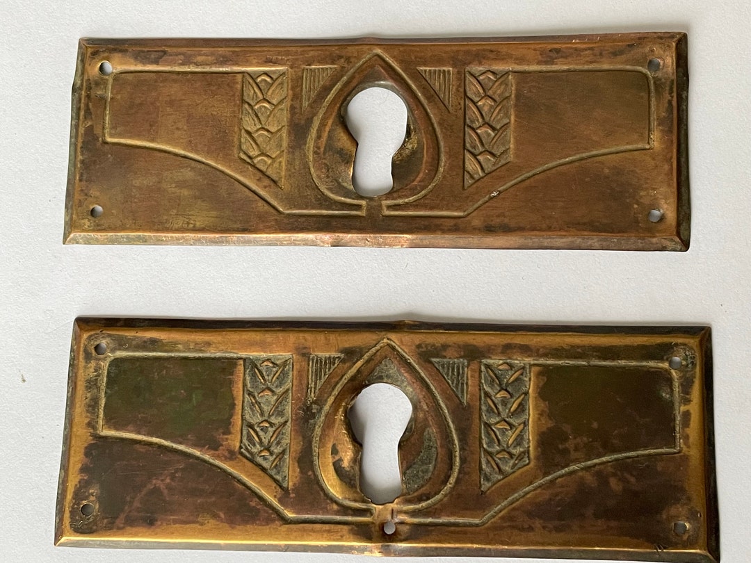 2 Antique Key Plates Keyhole Cover Art Deco Real Antique - Etsy