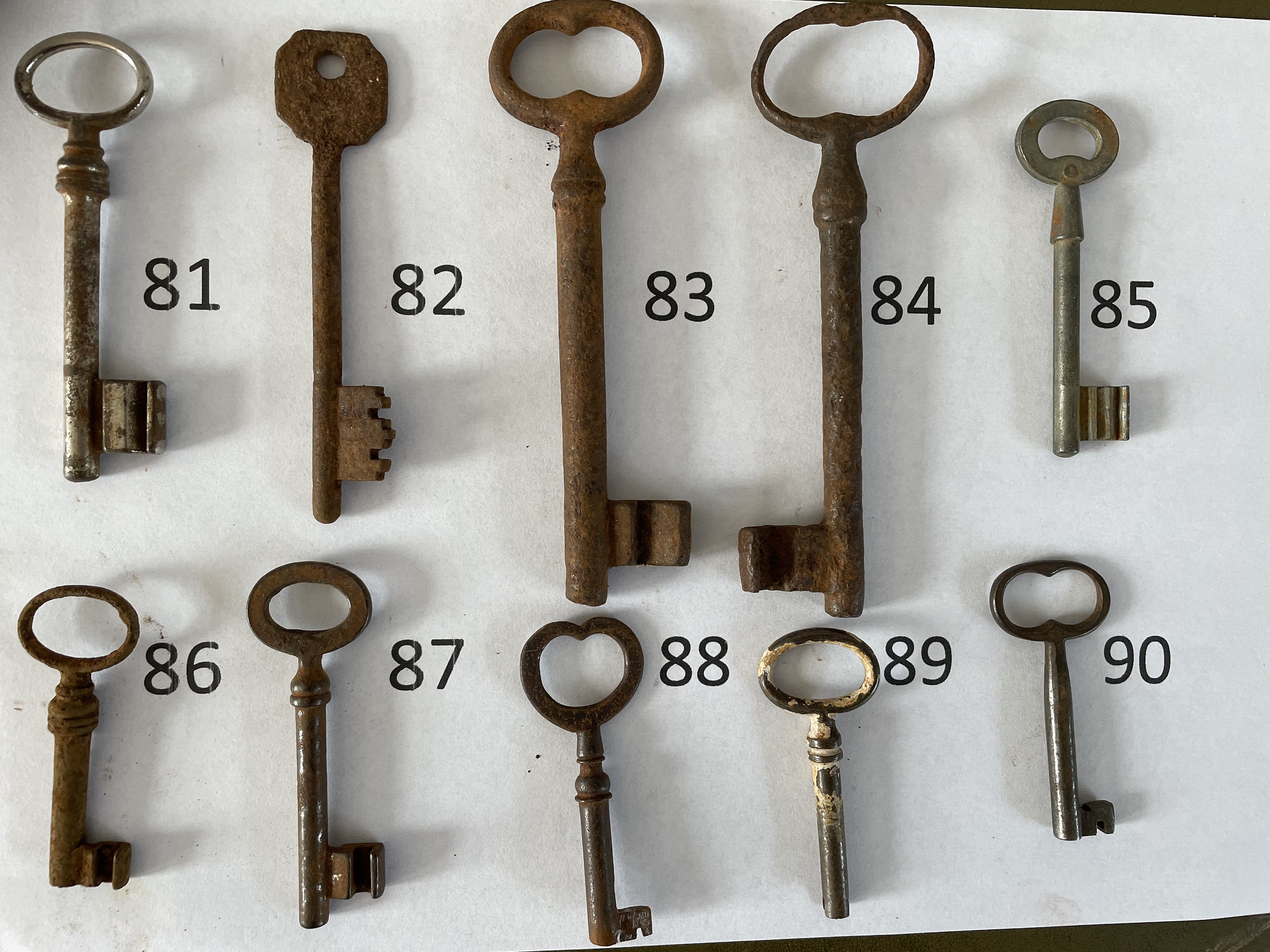 60 Different Antique Skeleton Keys From Spain and Portugal - 5 to 13 Cm ...