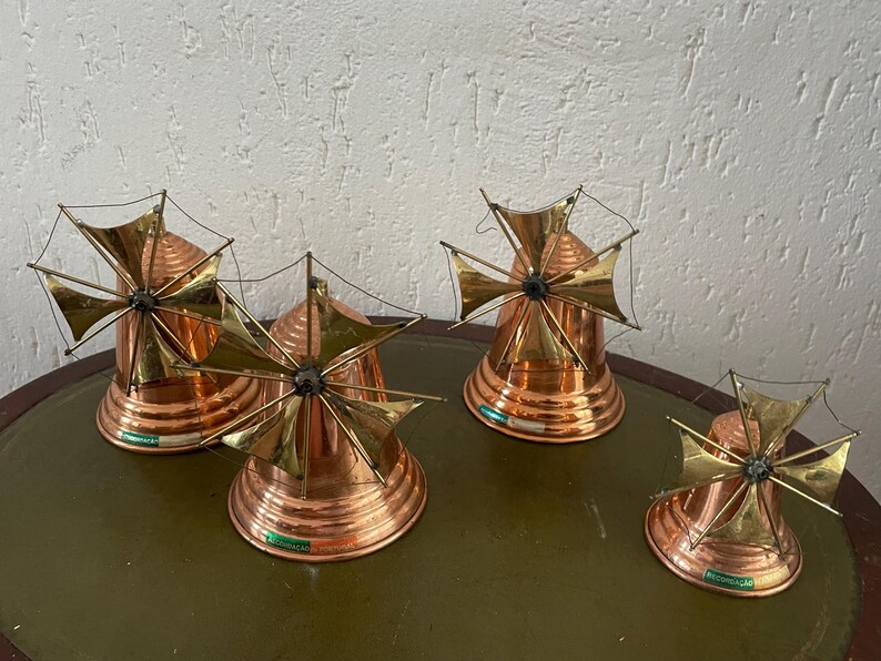 Nazaré Ribatejo Portugal Windmills Souvenirs From Portugal. Red Copper
