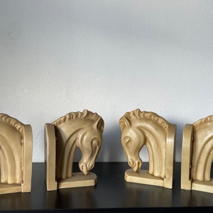 Set/2 bookends horse head - cast - vintage from Portugal - interior objects horse head