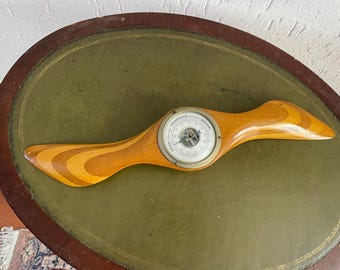 Barómetro de hélice Elkro 1952 - aviación aprox. 40x7,5 cm (16x3")