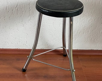 2x Vintage krukken Brabantia - keuken of badkamer kruk.  30 cm diameter (12 inch)  / 54 cm hoog (21.5 inch) Kies uit gele of zwarte zitting