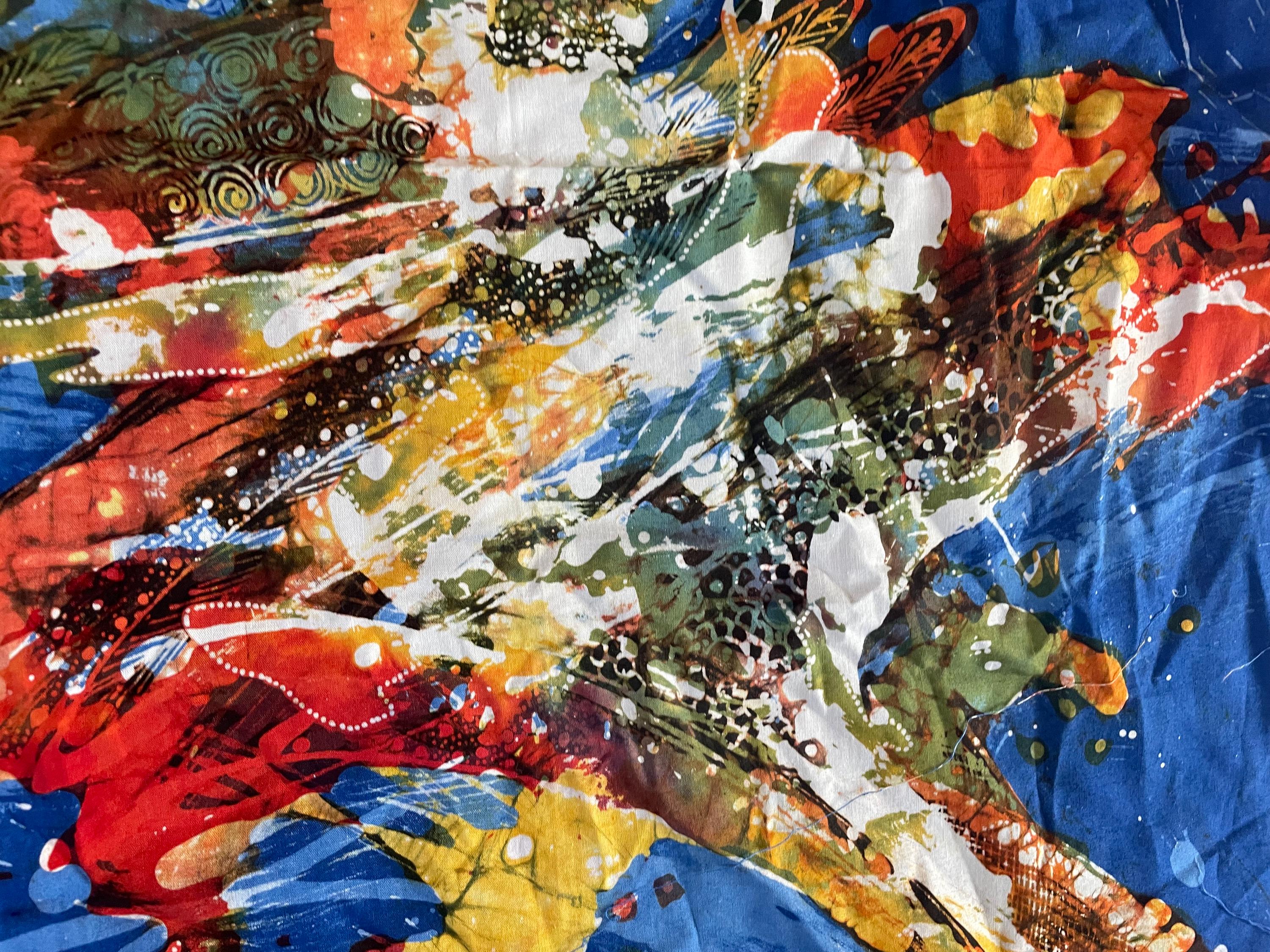 20x20インチ/50x50cm バティック絵画 インドネシア - バティック布