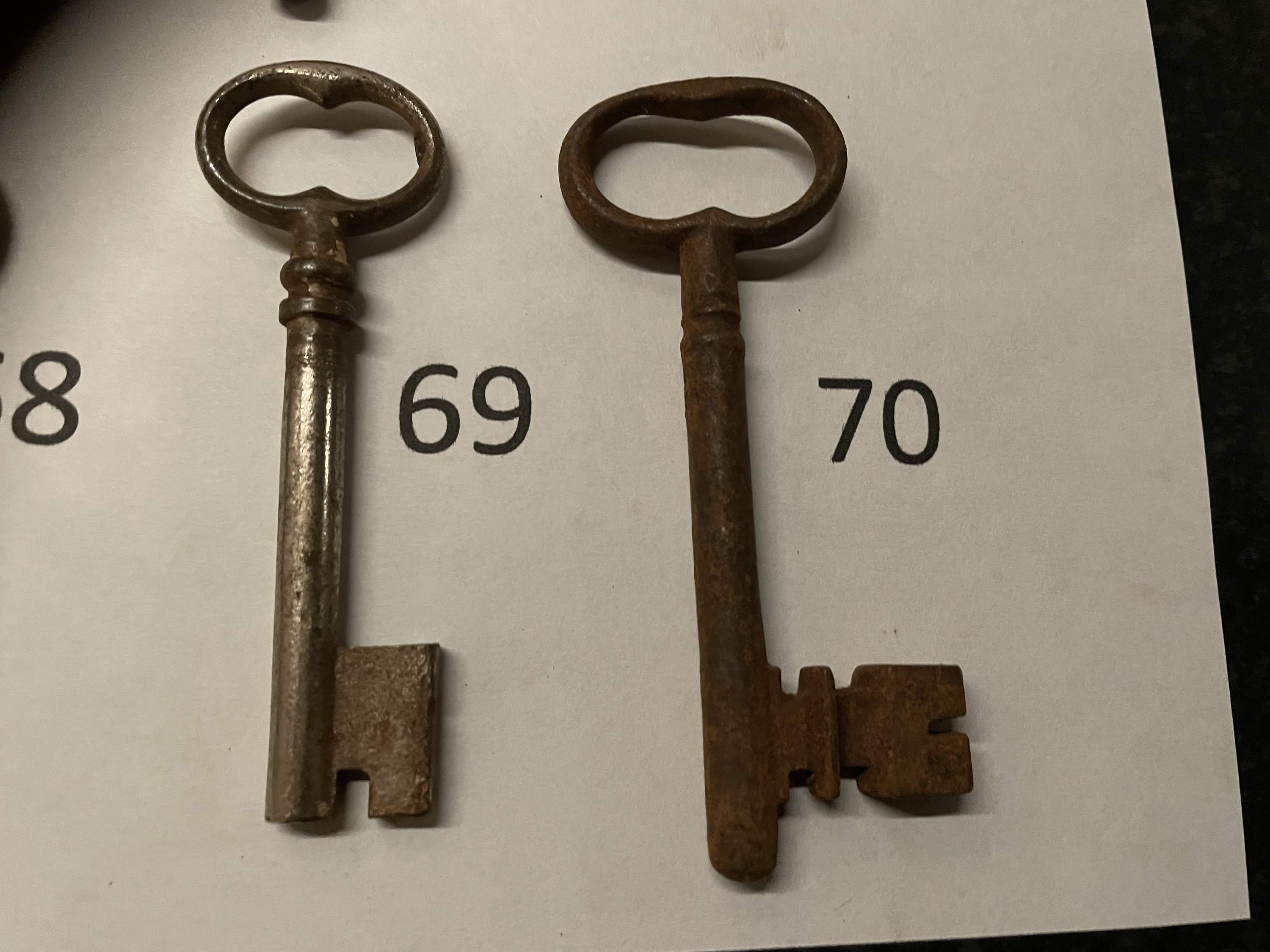 Antique Skeleton Keys From Spain and Portugal 5.5 to 10 Cm 2-4 Inches.  Antique, Not Reproduction Price is per Key. Same Price 