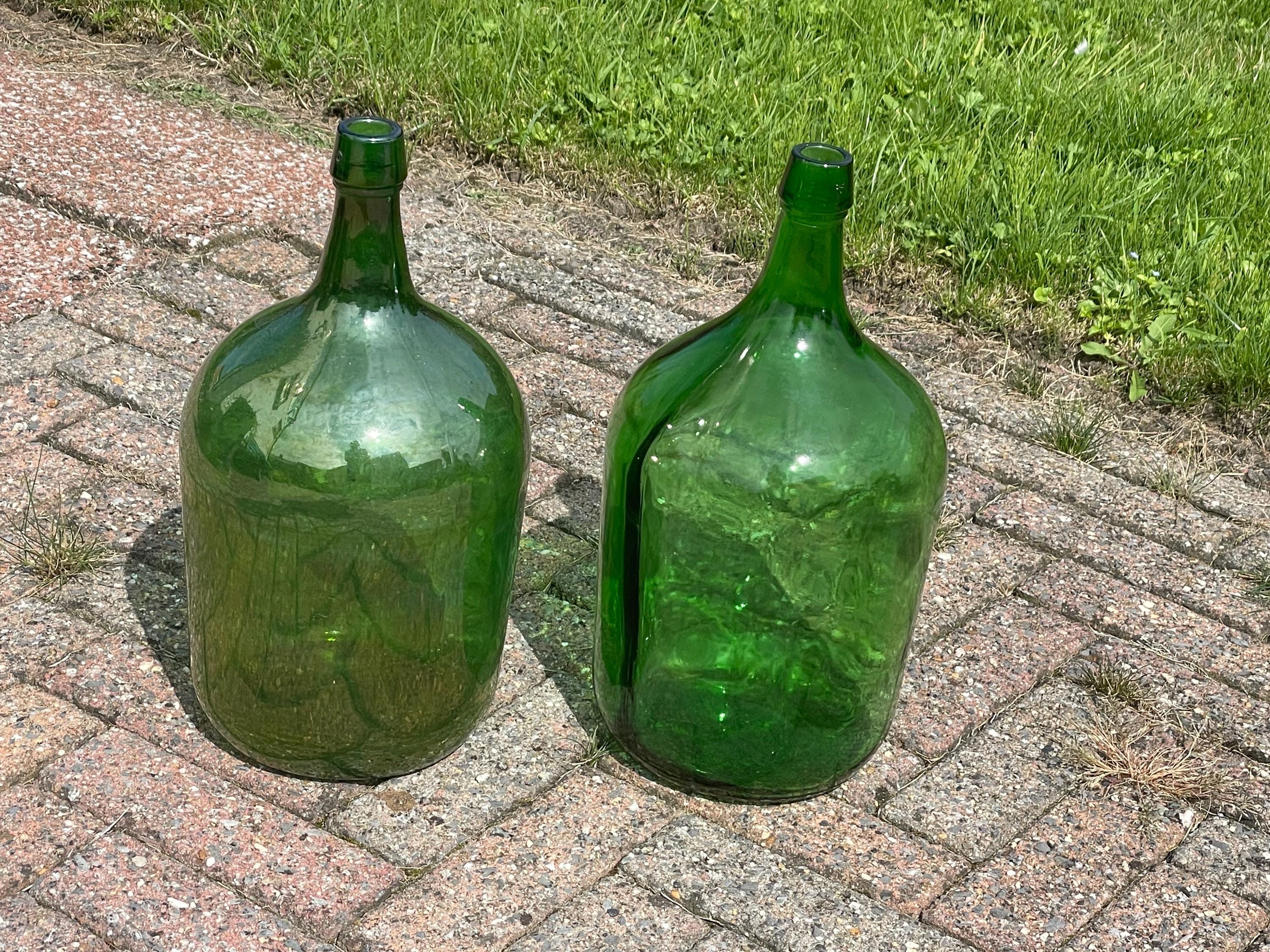 Glas 5 Liter Korbflaschen Gärflasche Weinglas Hefeflasche Vintage ca. 35 cm / 16