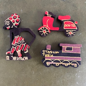 Set/3 houten koelkastmagneten Jogjakarta Yogja Indonesië Java - nieuw uit verzameling