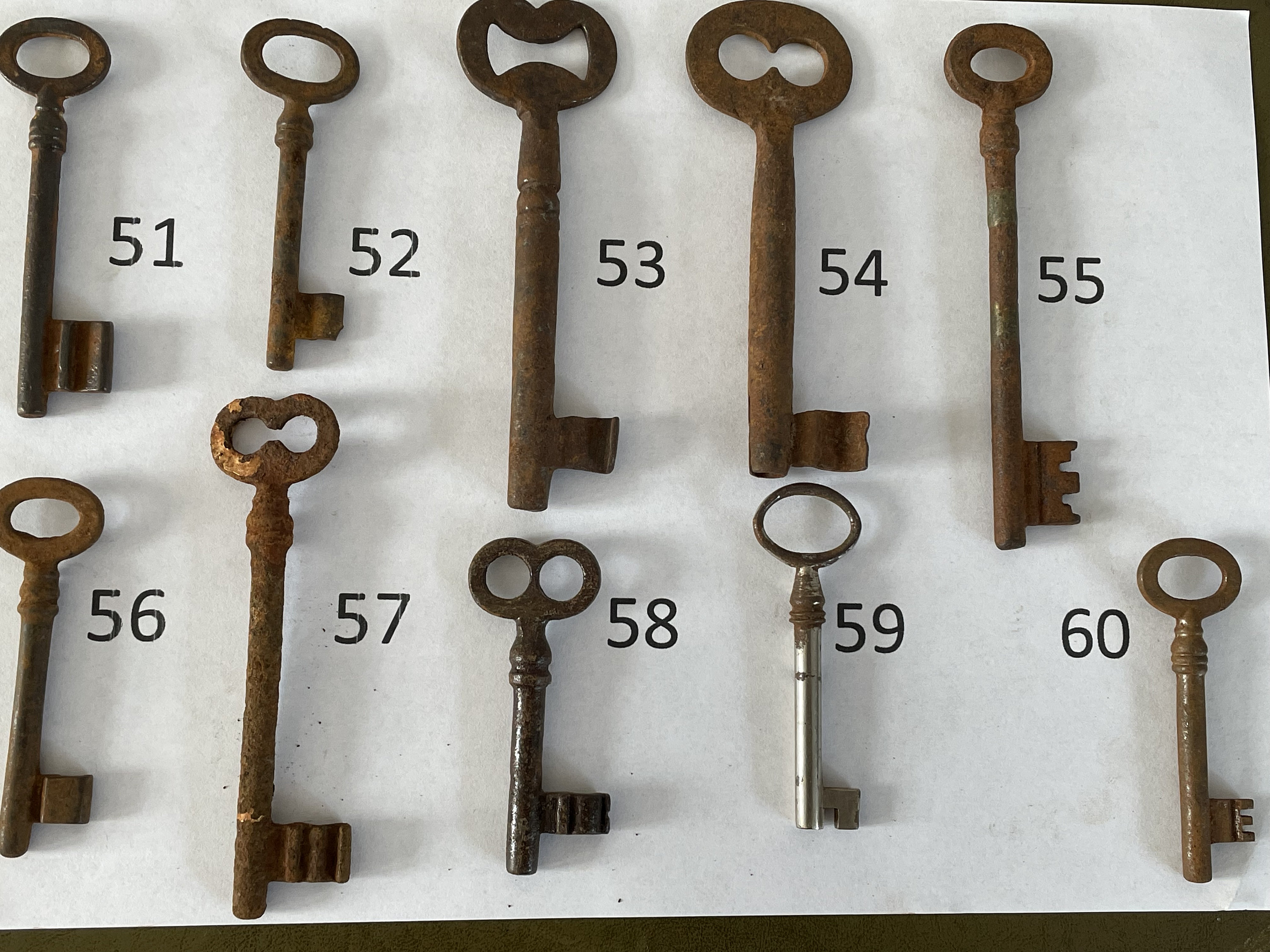 70 Different Antique Skeleton Keys From Spain and Portugal 5 to 13.5 Cm ...
