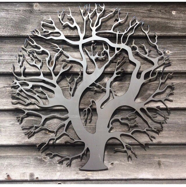 Metal Wall Art Decor Sculpture Oak Tree of Life - Etsy UK