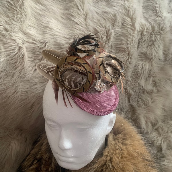 Feather Fascinator Headband Races Wedding Outfit Country Special Occasion Hair Head Hat Statement Piece Horse Racing Cheltenham