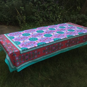 Table Cloth (Hand printed) Floral Banquet 210 cm x 140 cm