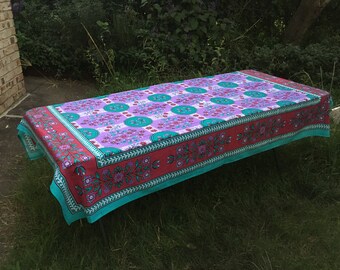 Table Cloth (Hand printed) Floral Banquet 210 cm x 140 cm