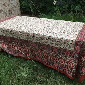 Table Cloth (Hand printed) Garden Engagement 245 cm x 215 cm